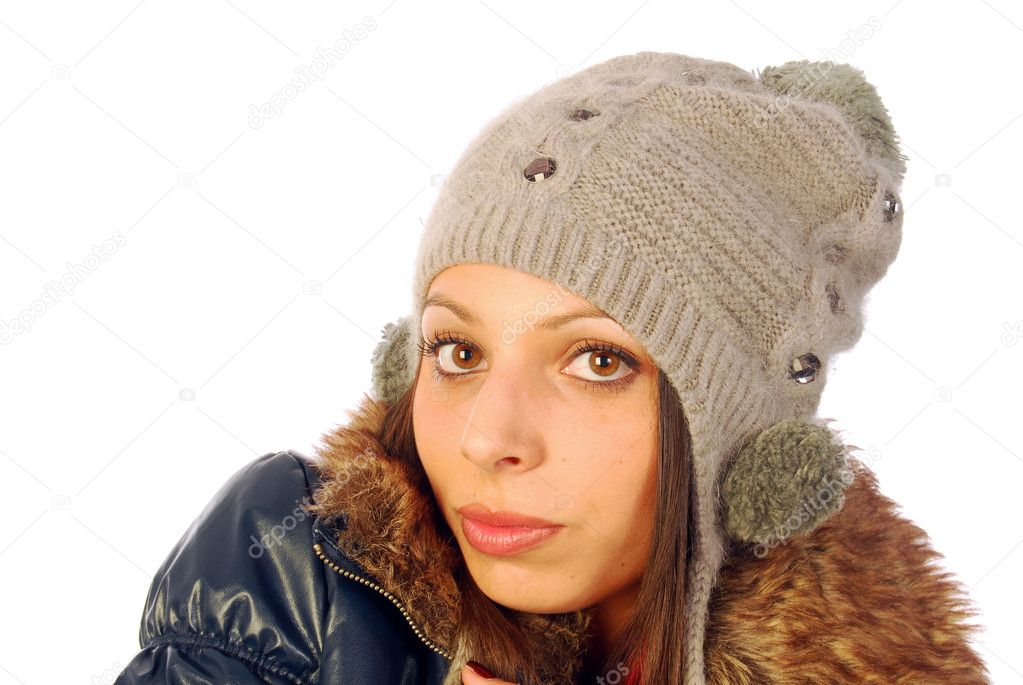 Beautiful woman in winter clothing