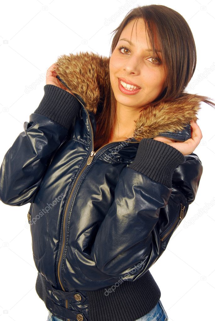 Beautiful woman in winter clothing