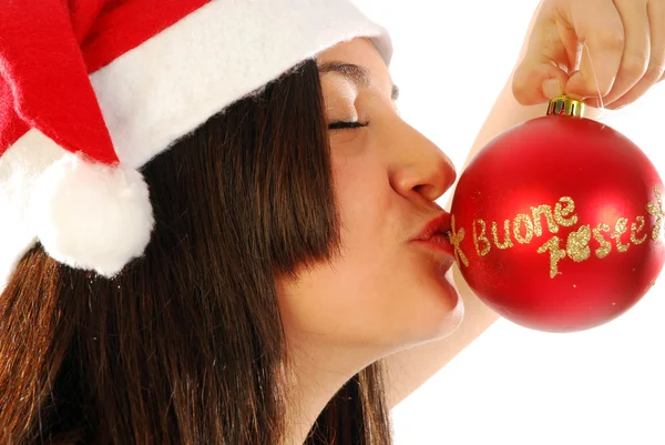 Een prachtige santa claus wenst ons een prettige feestdagen — Stockfoto