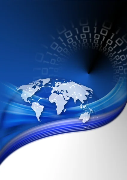青いマップ背景グローバル コード — ストック写真