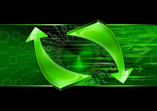 抽象的な技術緑の矢印 — ストック写真