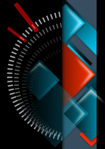 Geometriska abstrakt bakgrund svart, röd och blå — Stockfoto