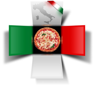 Box pizza made in Italy clipart