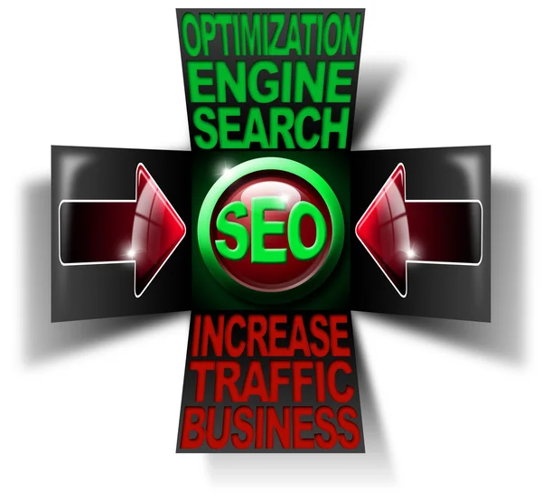Cubo SEO - Optimización de motores de búsqueda web — Foto de Stock