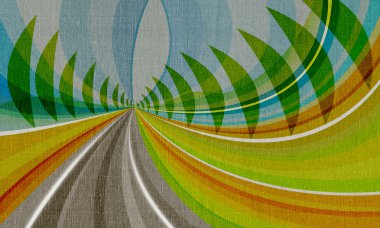 Abstract landscape on canvas clipart