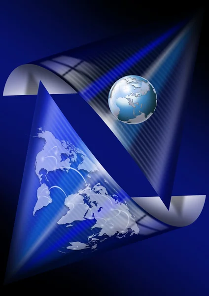 Blå global kommunikation — Stockfoto