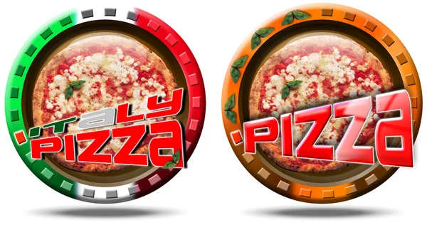 Ikony pizza vyrobeno v Itálii — Stock fotografie