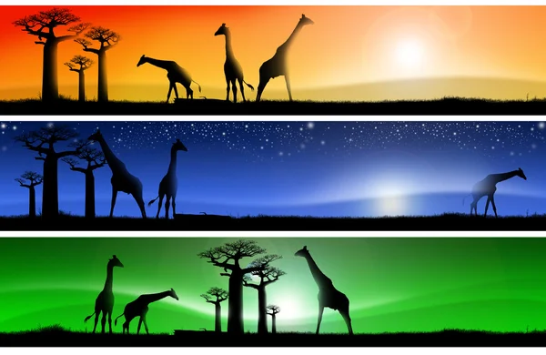 Tre fantastiska afrikanska landskap — Stockfoto