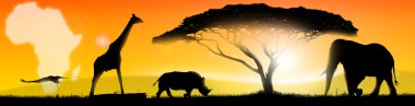 Illustration african landscape clipart