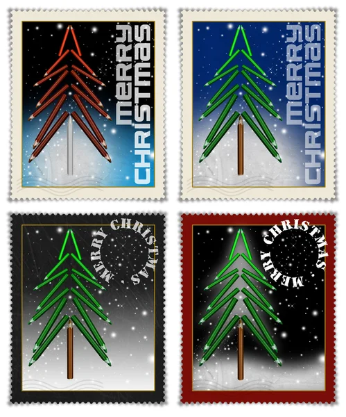 Stamps merry christmas — Stock Photo, Image