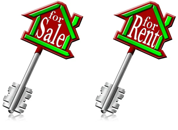 Ключи от дома на продажу и в аренду — стоковое фото