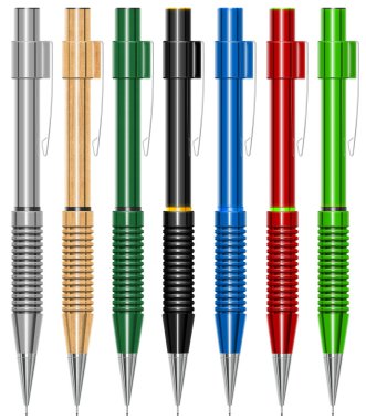 Multicolored propelling pencils clipart