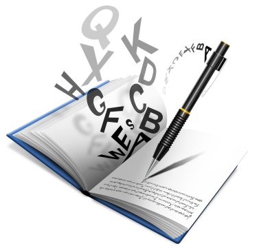 Book or notebook and pencil clipart