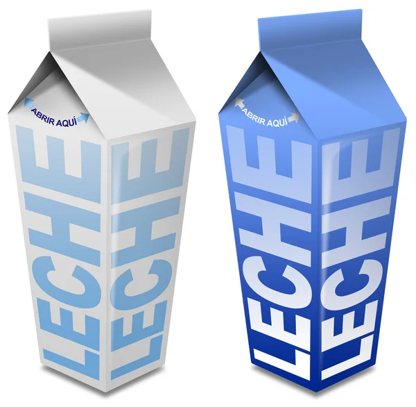 Leche 纸箱-牛奶盒 — 图库照片
