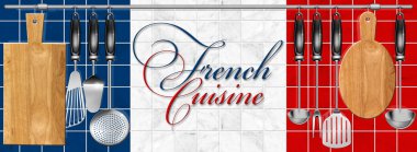 French cuisine set Kitchen utensils clipart