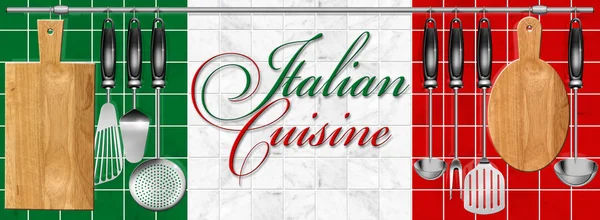 Set de cocina italiana Utensilios de cocina —  Fotos de Stock