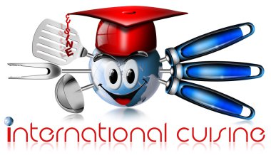 Globe international cuisine clipart