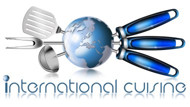 Globe international cuisine clipart