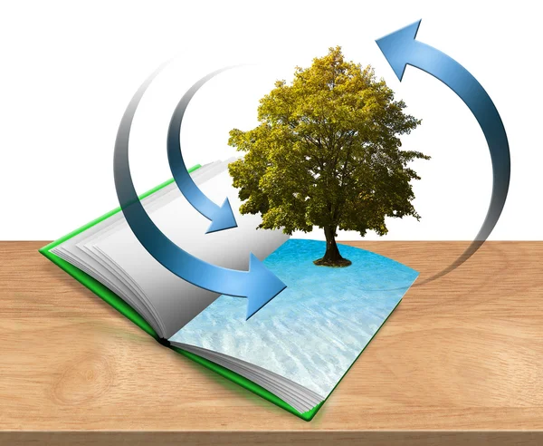 Book with tree and water — Stock Photo, Image