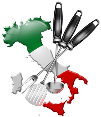 International cuisine made in Italy clipart