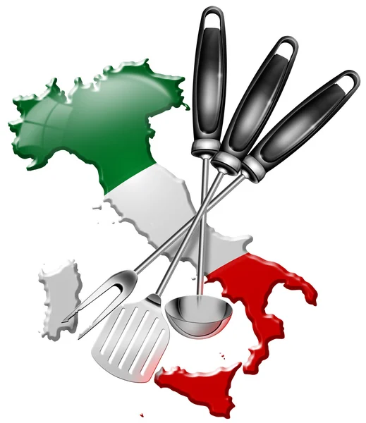Internationella rätter tillagade i Italien — Stockfoto