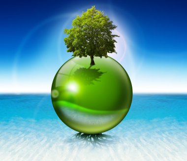 Sphere tree - ecology concept clipart