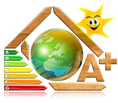 Energy saving - wood and earth clipart