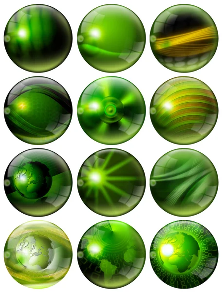Esferas verdes fantásticas — Fotografia de Stock
