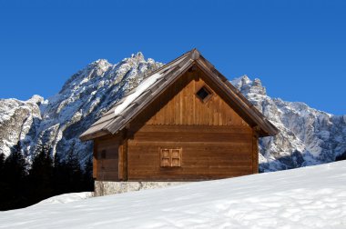 Mountain chalet in winter - Italy Alps clipart
