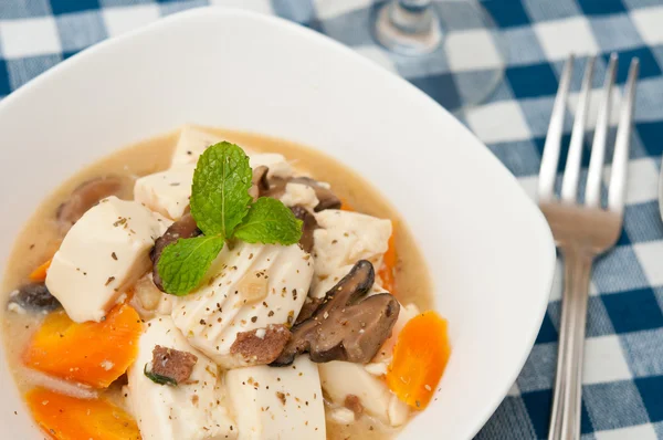 Silkeslen vit tofu — Stockfoto