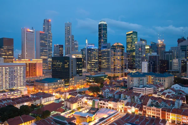 Vue nocturne de Singapour — Photo