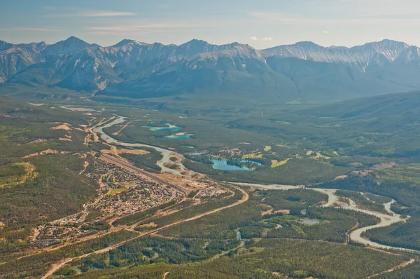 Banff város légi felvétel — Stock Fotó