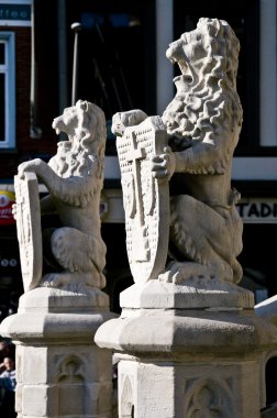 History The lions that guard the town Geraardsbergen in Belgium clipart