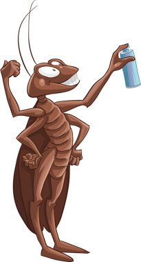 cockroach killing a fly clipart