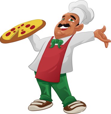 happy pizzaiolo clipart