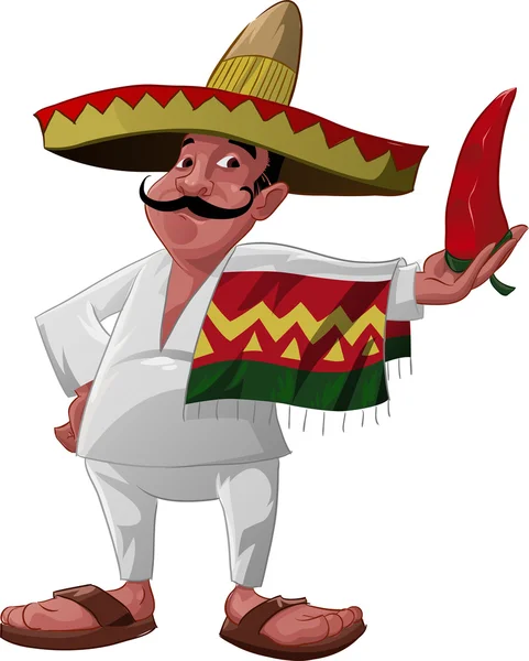 O mexicano e o jalapeno — Vetor de Stock