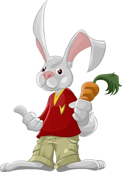 Het konijn met wortel — Stockvector