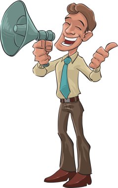 happy with a megaphone clipart