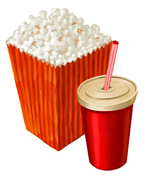 Popcorn e cola — Foto Stock