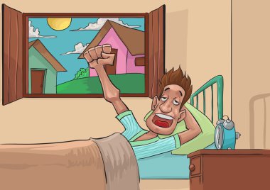 waking up clipart