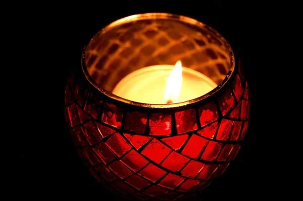 Close up of burning candle — Stock Photo, Image