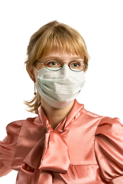 La mujer con máscara médica —  Fotos de Stock
