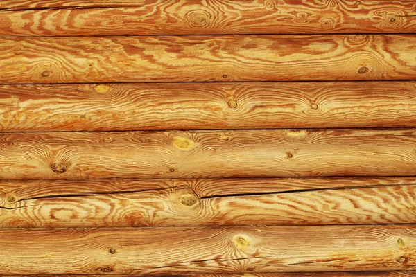 Wooden logs wall of rural house background — Stock Photo, Image