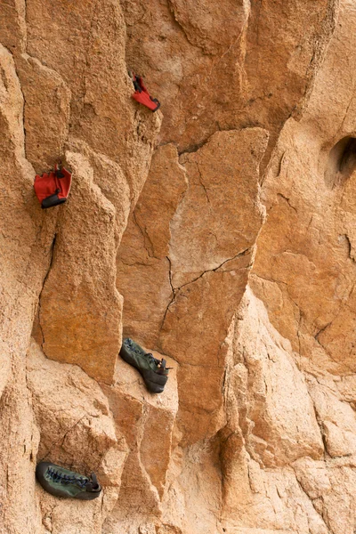 Fragment equipment for extreme sports on rock — Stock Photo, Image
