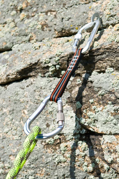 Rockclimbing dişli — Stok fotoğraf