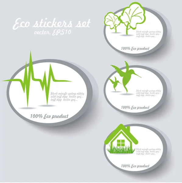 Eko sticker koleksiyonu — Stok Vektör