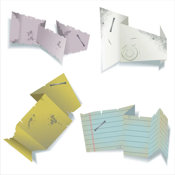 Starý papír origami bubliny nebo samolepky — Stockový vektor
