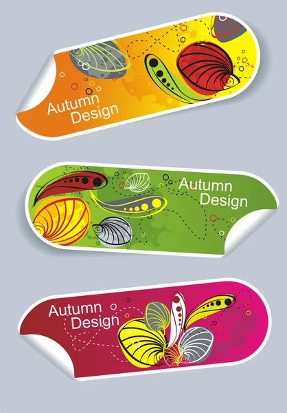 Autumn stickers — Stock Vector