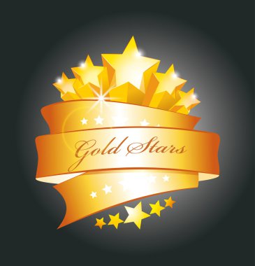 Stars and gold ribbon clipart