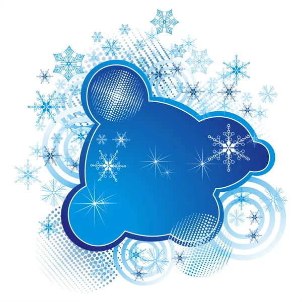 Ensemble vectoriel de flocons de neige fond — Image vectorielle